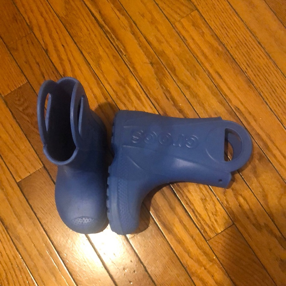 CROCS Blue Rain & Snow Boots Waterproof Ankle-Height